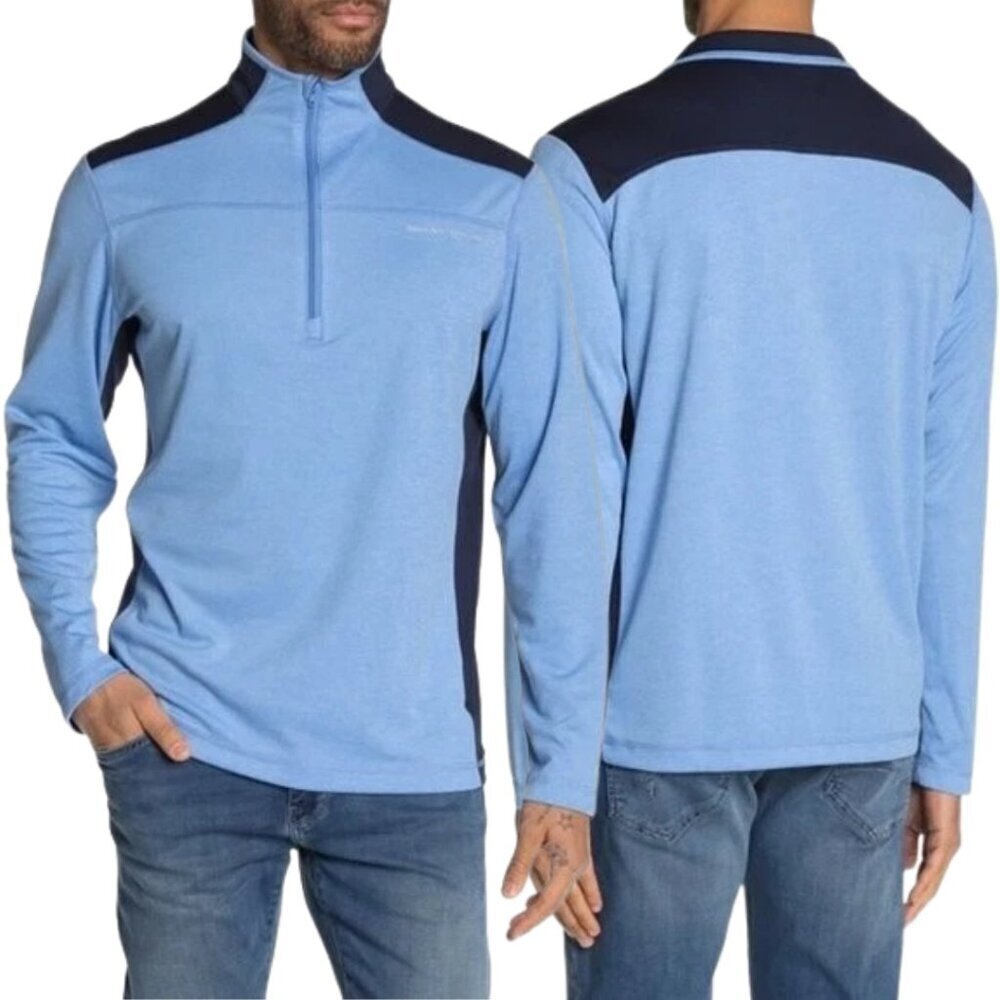 Brooks Brothers Colorblock Half Zip Pullover Men's XL Blue Active Athletic NWOT